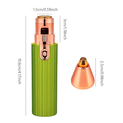 Maroon Asteria 2-in-1 rechargeable electric eyebrow trimmer and epilator for women, compact hair removal device with sleek design.