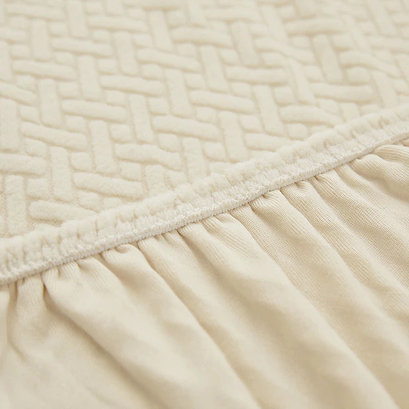 Elastic jacquard sofa cover by AliExpress, stretch polar fabric, designed for living room sofas, featuring a detailed patterned design.