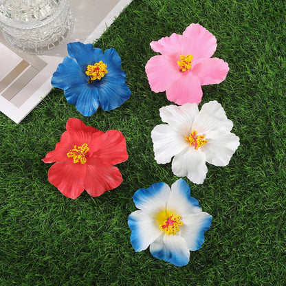 Raspberry Eurybia Away Hawaiian Flower Hair Clip featuring colorful tropical flower design for hair accessories.