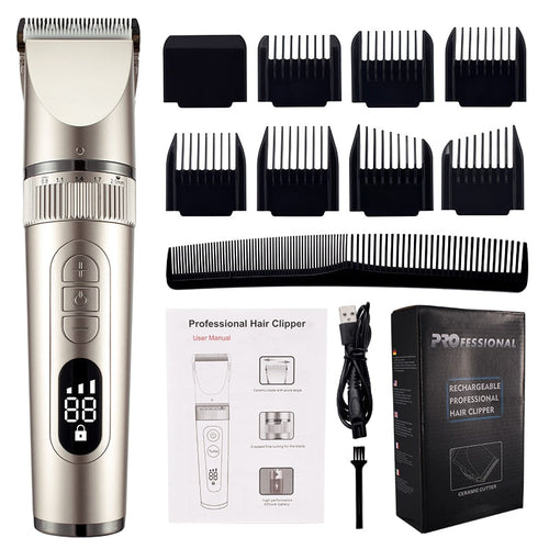 Maroon Asteria full body washable electric hair clipper with ceramic blades, professional fine haircare tool for precise trimming
