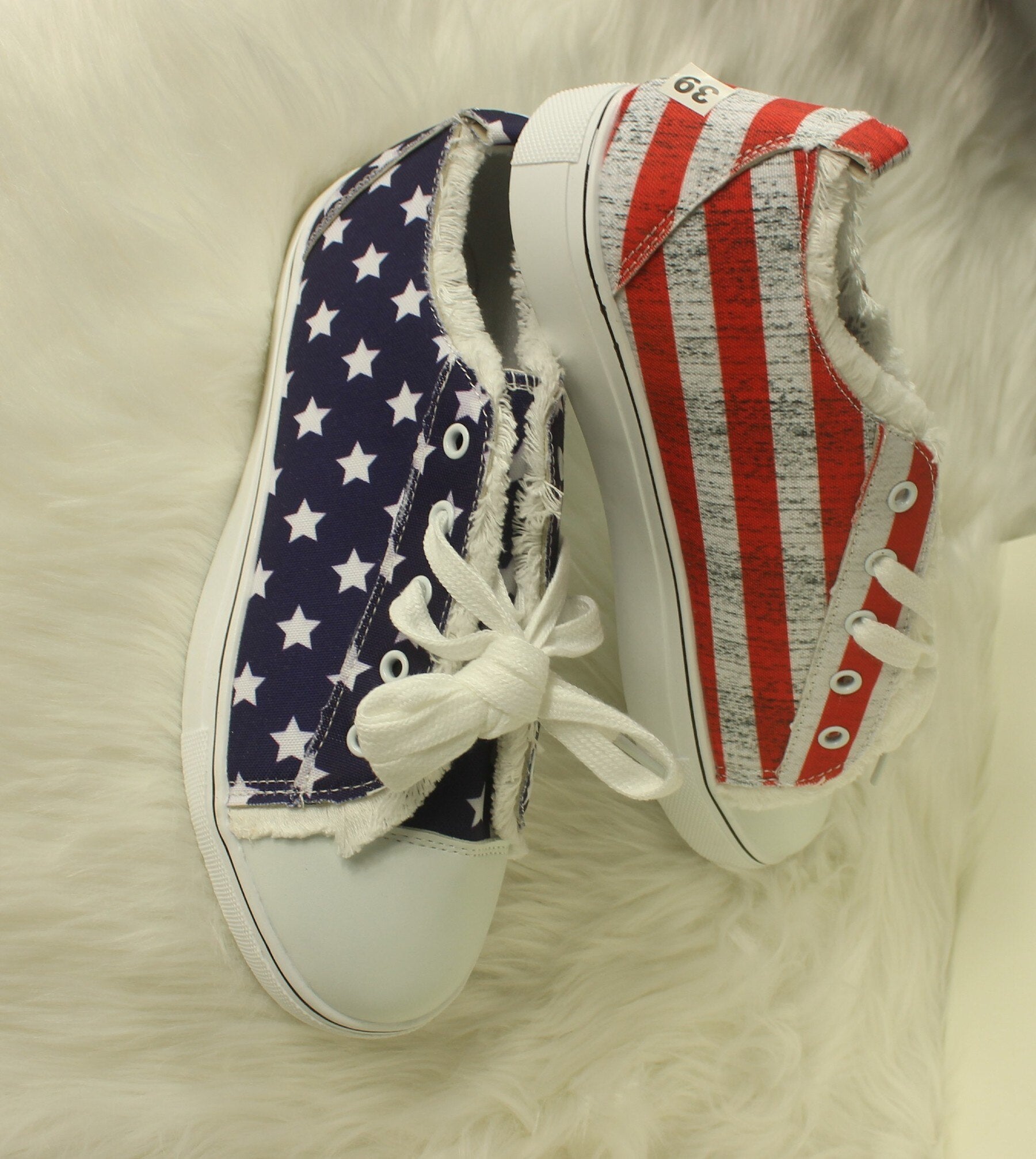 Silver Juneberry star striped lace-up sneakers with round toe casual flats, featuring a stylish star pattern and comfortable design.