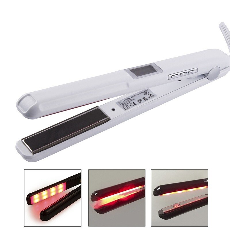 Maroon Asteria infrared and ultrasonic professional hair straightener for cold hair care, shown in the image.