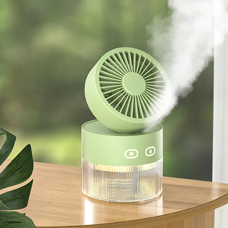 Maroon Asteria USB mini spray cooling fan with foldable turbine design and cold air feature for desktop cooling.
