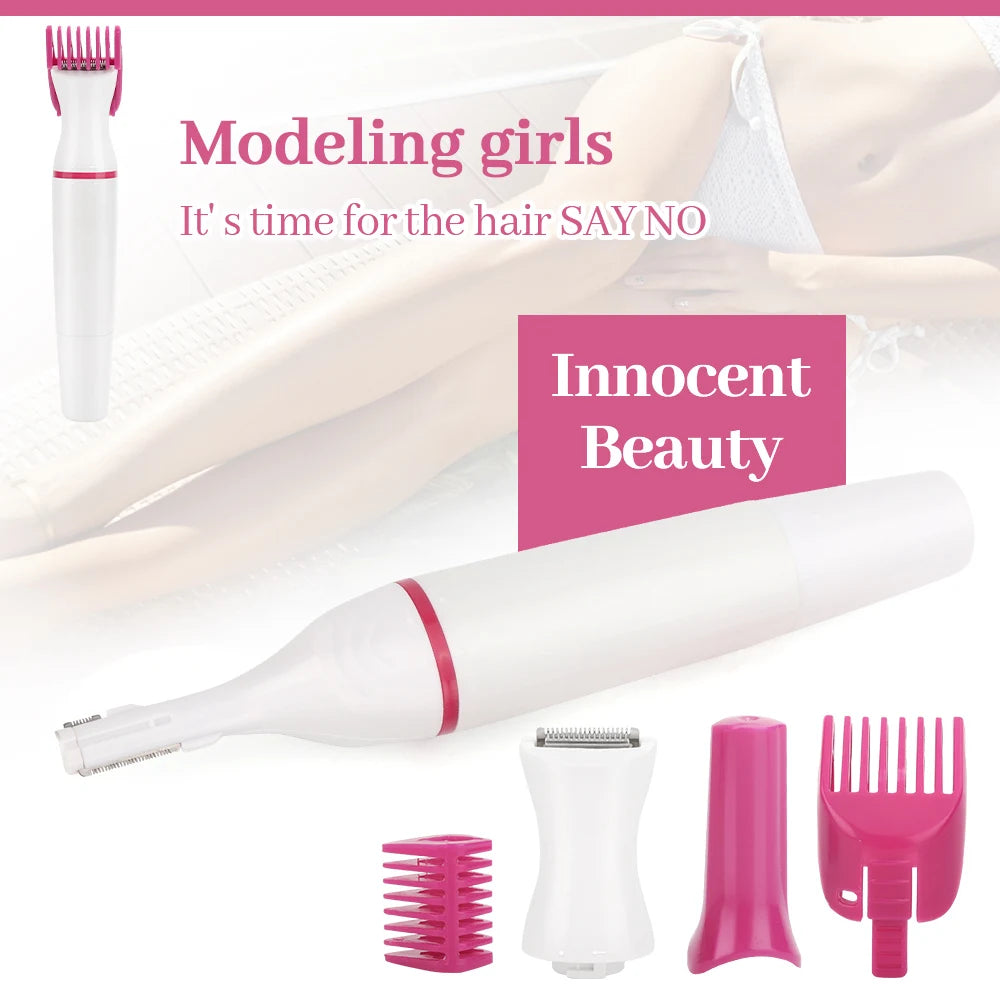 Maroon Asteria 5-in-1 electric hair removal and shaving machine for women, mini trimmer and razor for smooth skin.
