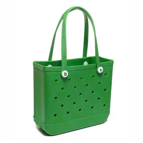 Raspberry Eurybia waterproof EVA rubber beach tote bag with spacious interior and stylish design for seaside outings.
