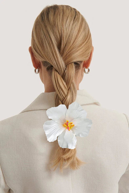 Raspberry Eurybia Away Hawaiian Flower Hair Clip with vibrant tropical floral design for hair accessory styling