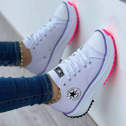 Silver Juneberry flat lace-up sneakers with patterned canvas design, casual sport shoes perfect for everyday wear.