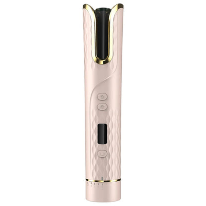 Maroon Asteria automatic wireless electric hair curler, portable USB charging device, designed for gentle, effortless curling.