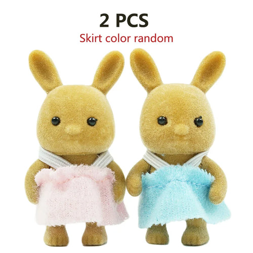 Cute rabbit doll from AliExpress, part of a 1/12 micro dollhouse set featuring reindeer, sheep, elephant, and squirrel figures.