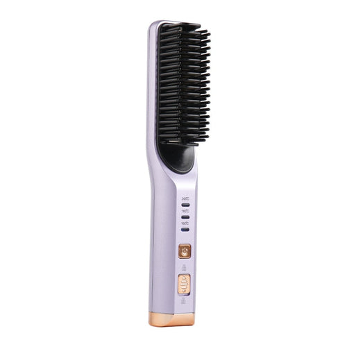 Maroon Asteria portable wireless hair straightener and curling iron with ion comb, USB rechargeable for hair styling on the go.