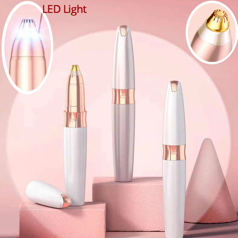 Maroon Asteria electric eyebrow trimmer with USB charging, portable hair removal razor, compact haircare device for precise grooming.