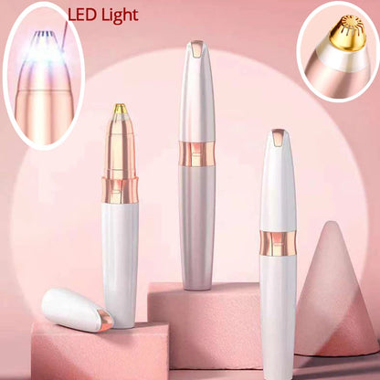 Maroon Asteria electric eyebrow trimmer with USB charging, portable hair removal razor, compact haircare device for precise grooming.