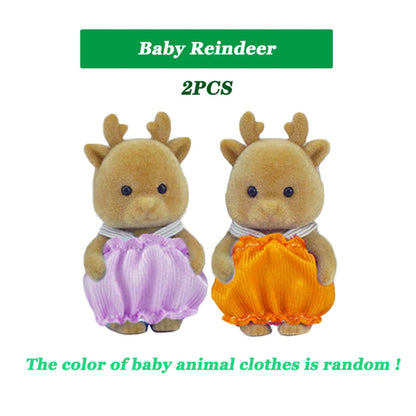 Cute rabbit doll from AliExpress 1/12 micro dollhouse collection, featuring reindeer, sheep, elephant, and squirrel figures.