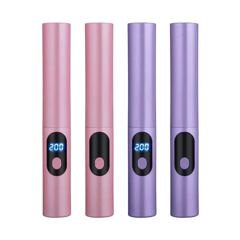 Maroon Asteria cordless USB rechargeable mini hair straightener and comb for curly hair, compact and portable haircare tool.