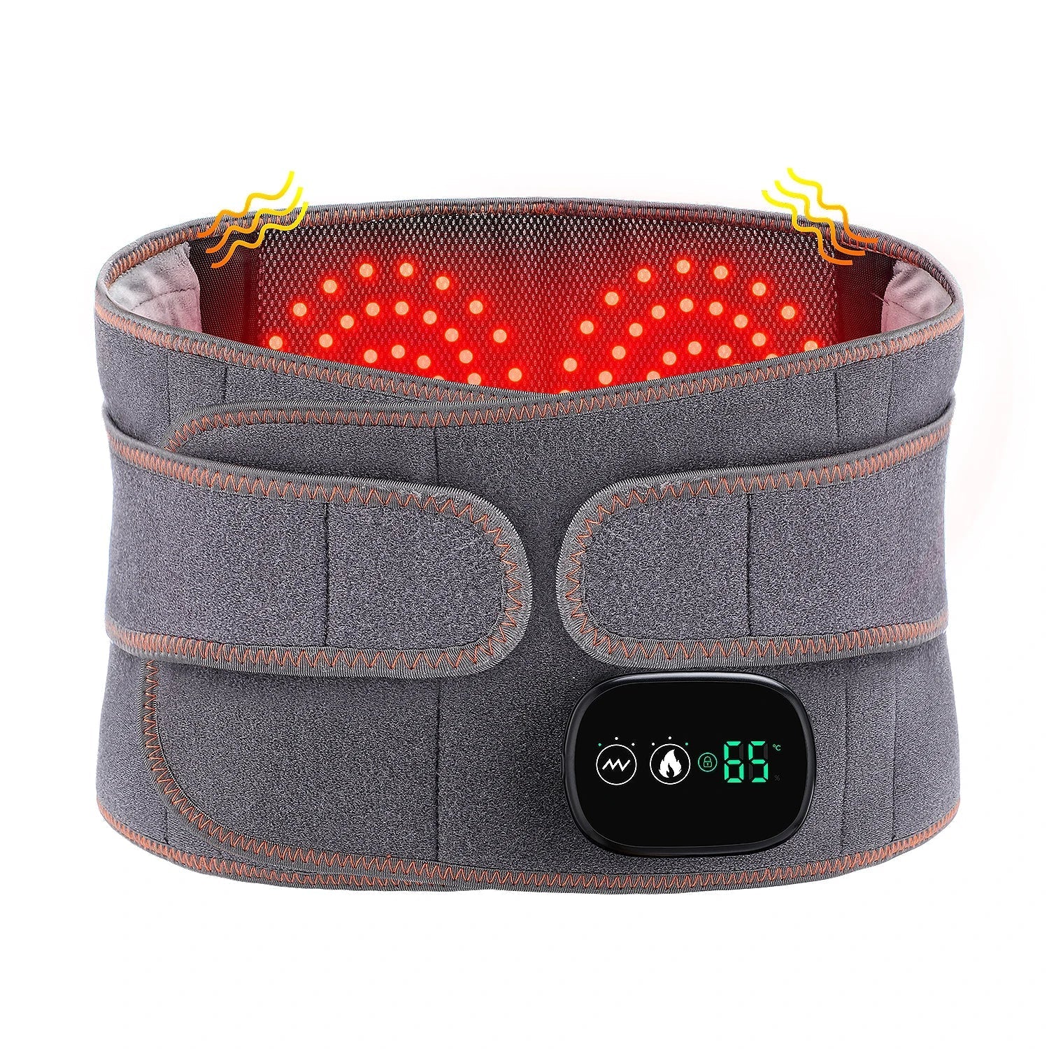 Maroon Asteria heat therapy lumbar brace support massager with back belt for soothing waist and back pain relief.