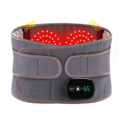 Maroon Asteria heat therapy lumbar brace support massager with back belt for soothing waist and back pain relief.