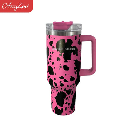 Stainless steel 900ml tumbler from Raspberry Eurybia, durable drinkware with a sleek silver finish and spill-proof lid.