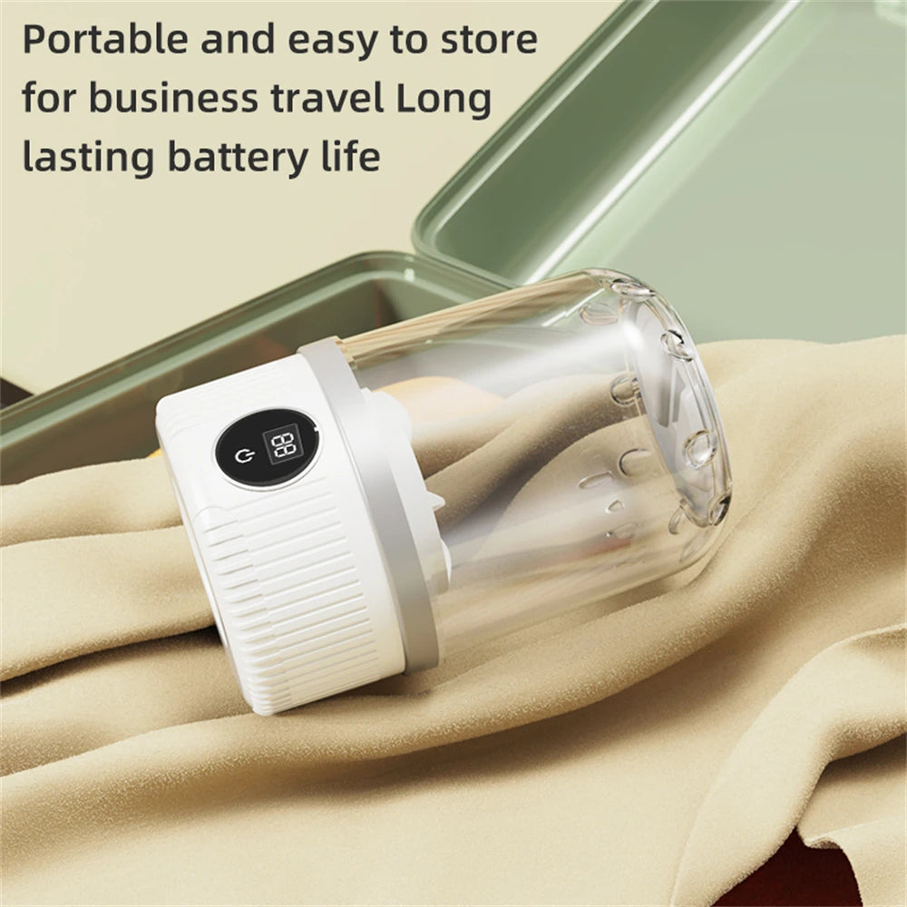 Portable Maroon Asteria mini washing machine for underwear and socks, compact home appliance for easy laundry at home