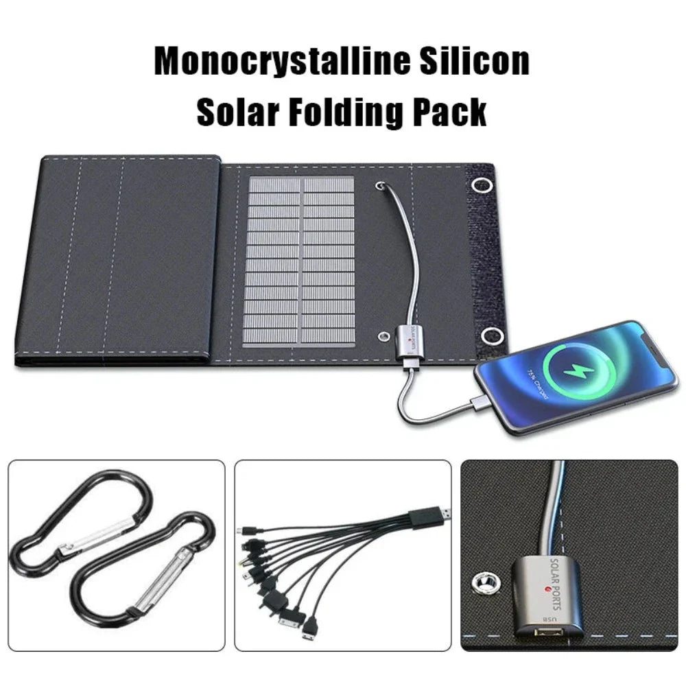 Yellow Pandora portable solar panel with USB port for charging cell phones, ideal for outdoor sports and outdoor activities.