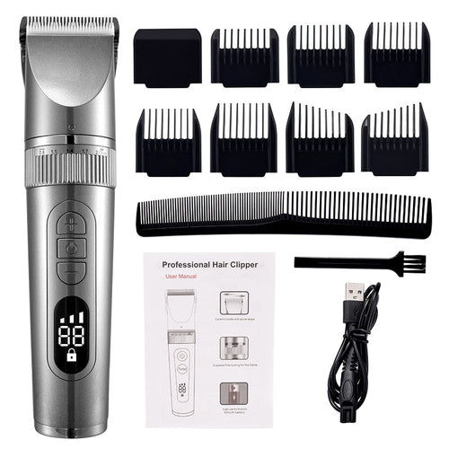 Maroon Asteria full body washable electric hair clipper with ceramic blades, professional-grade fine hair trimmer for grooming.
