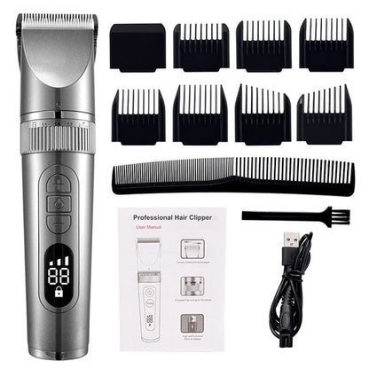 Maroon Asteria full body washable electric hair clipper with ceramic blades, professional-grade fine hair trimmer for grooming.
