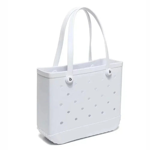 Raspberry Eurybia EVA rubber waterproof tote bag for beach, featuring a spacious design and durable waterproof material.