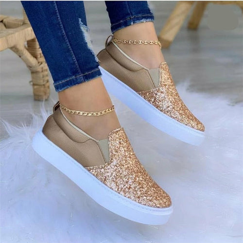 Black and rose gold glitter Coffee Jasper flats, stylish women&