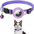 Yellow Pandora reflective Airtag case attached to a pet collar, designed for cats and dogs, with reflective material for visibility.