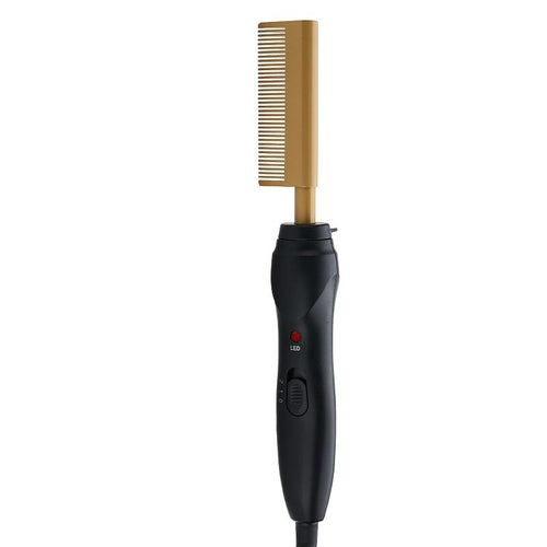 Maroon Asteria ceramic electric hot comb hair dryer brush in black with auto shut-off feature, designed for styling and hair care.