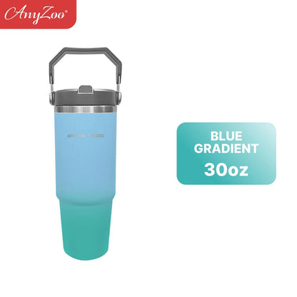 Stainless steel 900ml tumbler from Raspberry Eurybia drinkware collection, with a sleek, reflective surface and secure lid.