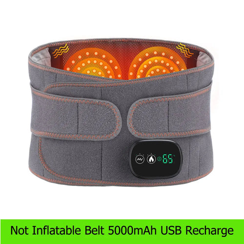 Maroon Asteria heat therapy lumbar brace support with built-in massager and adjustable waist belt for back pain relief.