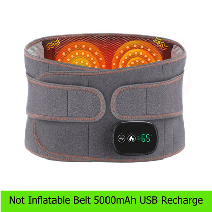 Maroon Asteria heat therapy lumbar brace support with built-in massager and adjustable waist belt for back pain relief.