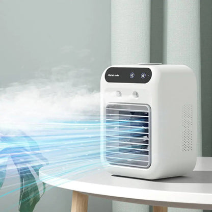 Maroon Asteria home air cooler fan with water cooling system for efficient air conditioning and cooling in indoor spaces.