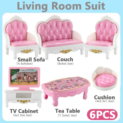 Set of 24 miniature brown dollhouse furniture accessories for kids&