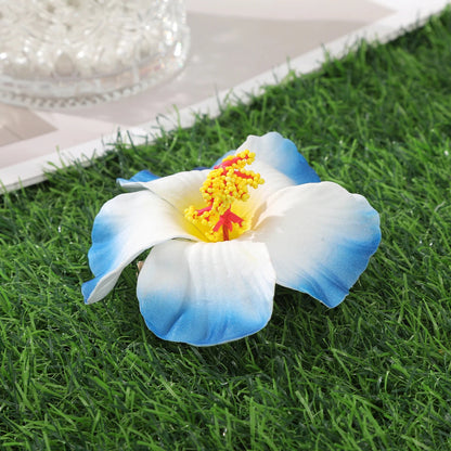 Raspberry Eurybia Away Hawaiian Flower Hair Clip with vibrant tropical flower design for hair accessories.