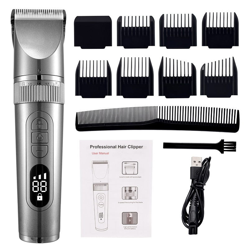 Maroon Asteria full body washable electric hair clipper with ceramic blades, professional fine haircare tool for precise grooming