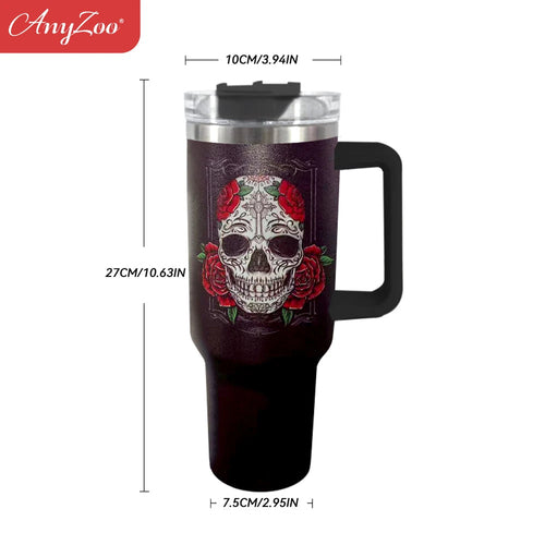 Raspberry Eurybia stainless steel 900ml tumbler with a sleek, double-walled design for hot and cold beverages.