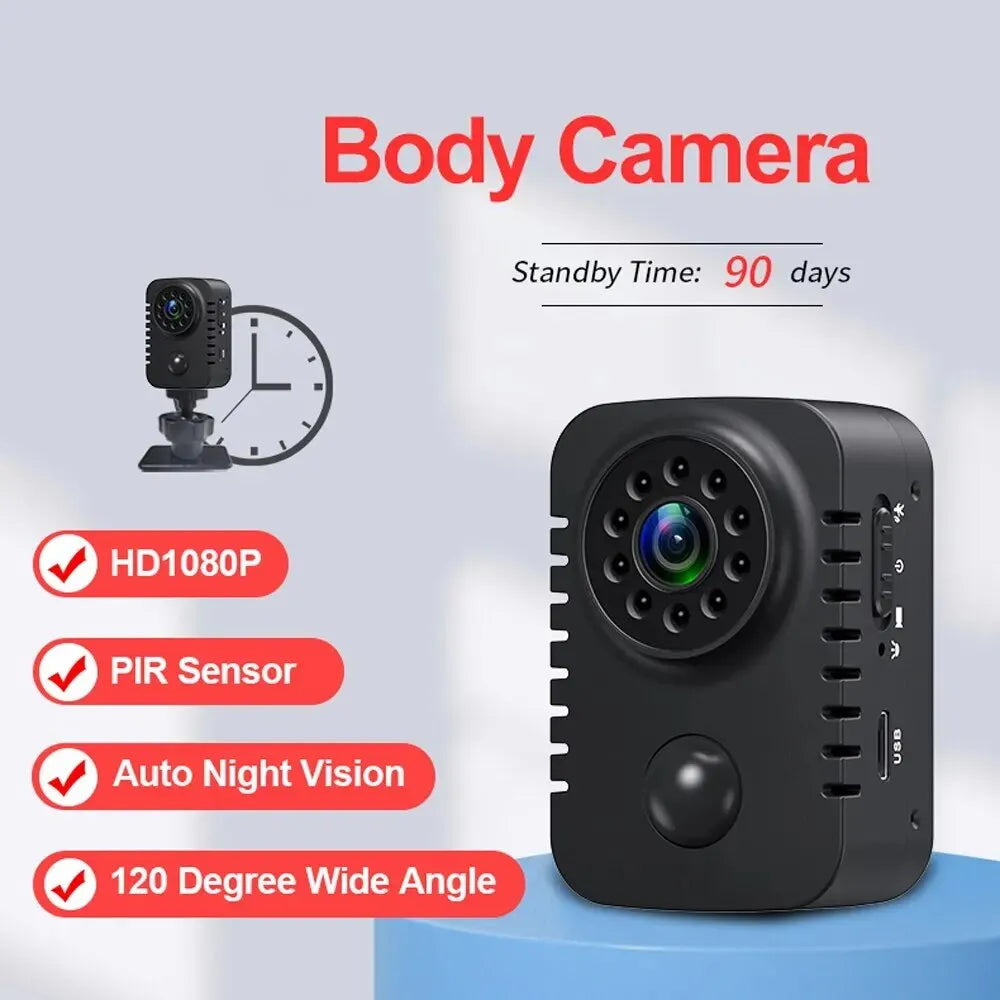 Mini Camera 1080P Full HD Smart Pocket Camcorder Black