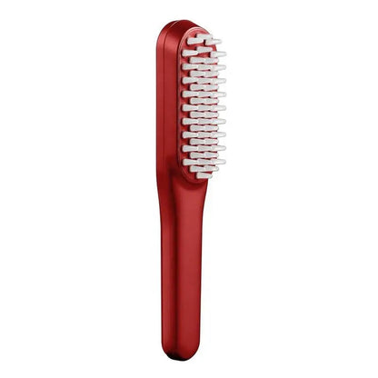 Maroon Asteria electric massage comb for hair, featuring a handheld design with multiple massage nodes for scalp relaxation.