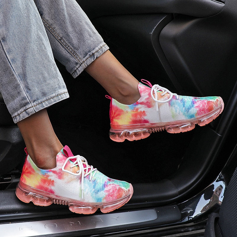 Silver Juneberry women’s fashion mesh cozy running sport shoes with lace-up design, breathable athletic footwear for active wear.