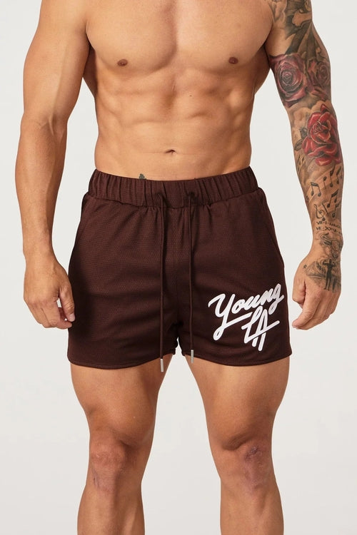 Raspberry Eurybia Young LA trendy beach shorts featuring stylish design and comfortable fit, perfect for summer outings.