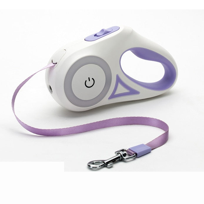 Yellow Pandora automatic retractable dog leash with adjustable length and ergonomic handle for convenient pet control.