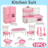 Set of 24 miniature brown dollhouse furniture accessories for kids&