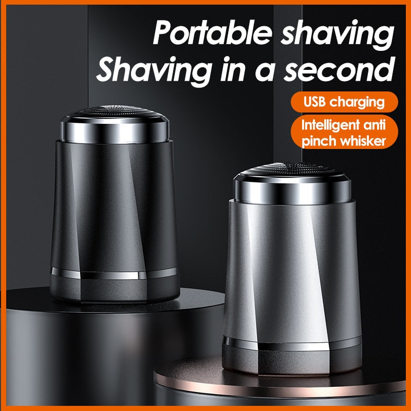 Maroon Asteria Mini Men’s electric shaver with safety design, rechargeable beard and face hair trimmer, compact and portable.
