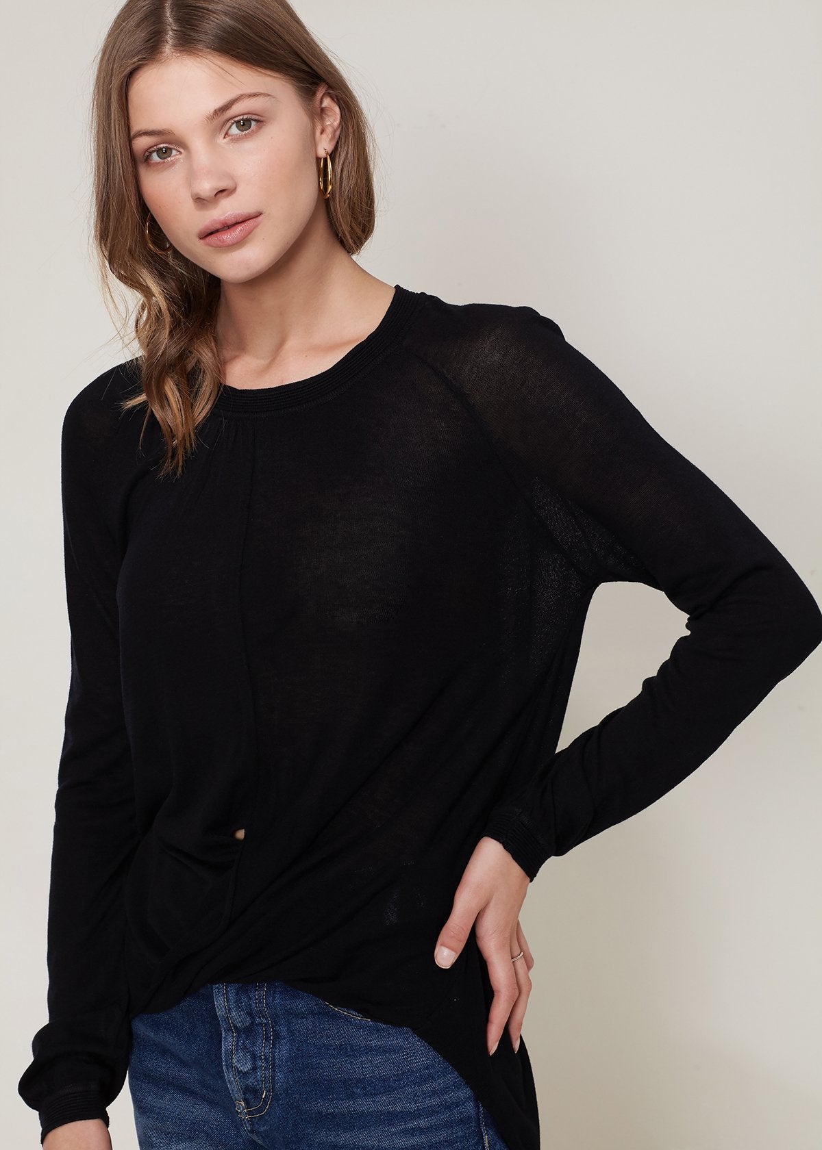 Black Start2Finish elegant blouse with matching accessories, featuring a stylish collar and button details, perfect for formal wear.