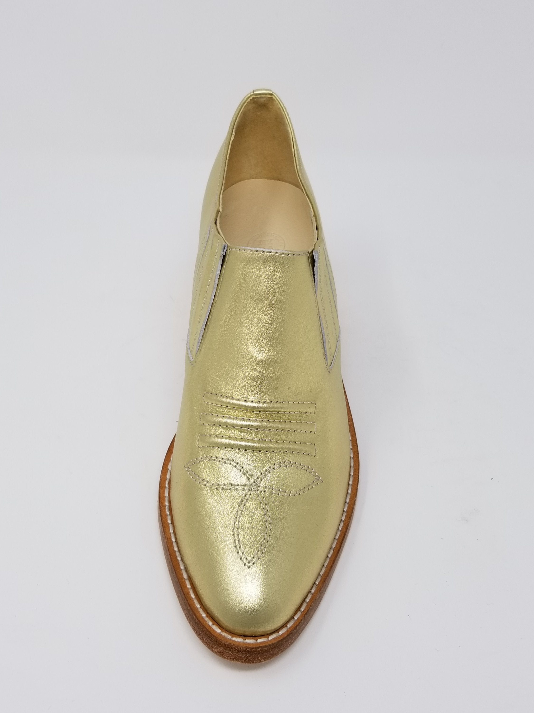 Front view of Azure Ophion Santa Ana footwear, showcasing stylish design and craftsmanship.