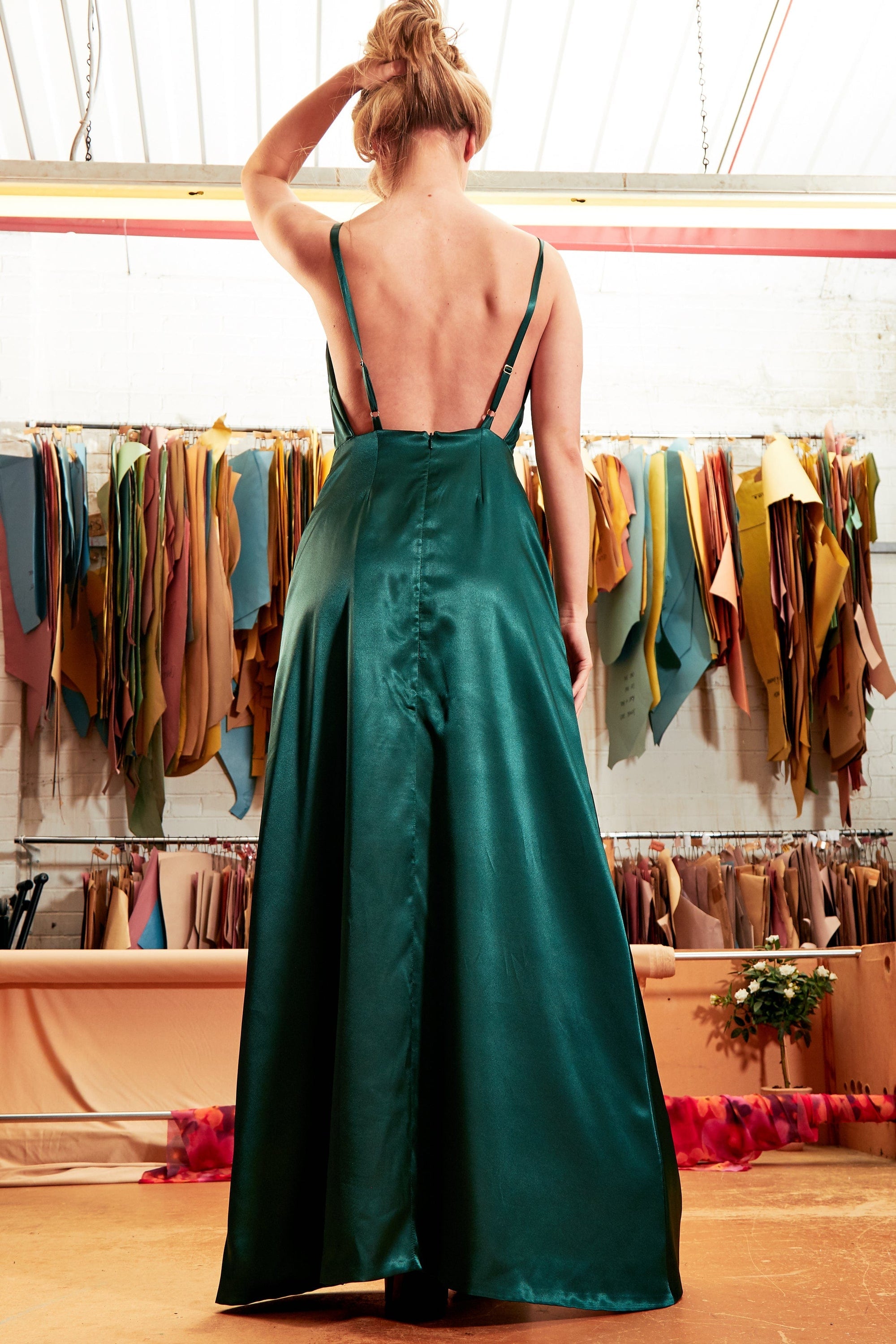 Emerald green maxi dress by Blush Athena featuring flowing fabric and a stylish silhouette, perfect for elegant occasions.
