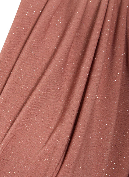 Rose gold twist knot front dress by Blush Athena, featuring elegant design and flattering fit, perfect for stylish occasions.