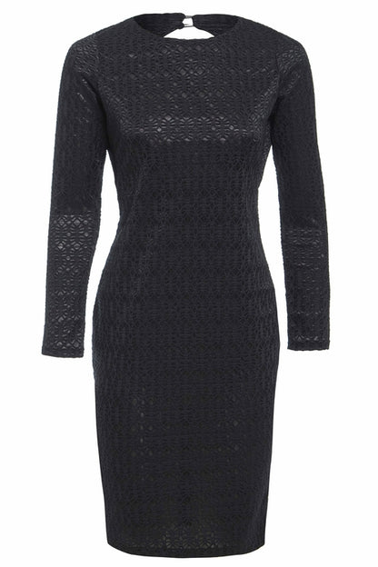 Black twisted backless dress by Blush Athena featuring a stylish design, sleeveless with a fitted silhouette and open back.
