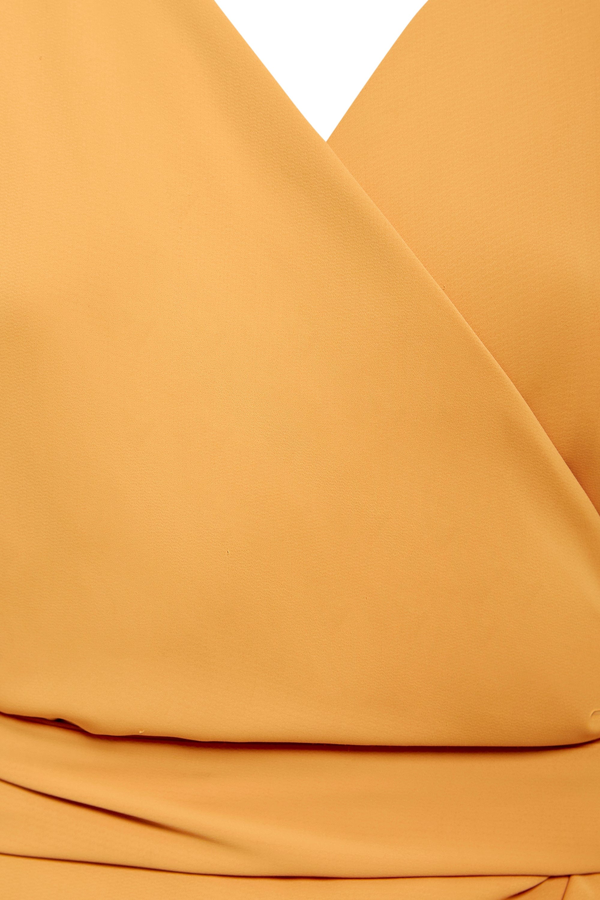 Mustard wrap maxi dress by Blush Athena featuring a flowing silhouette and elegant design, perfect for stylish occasions.